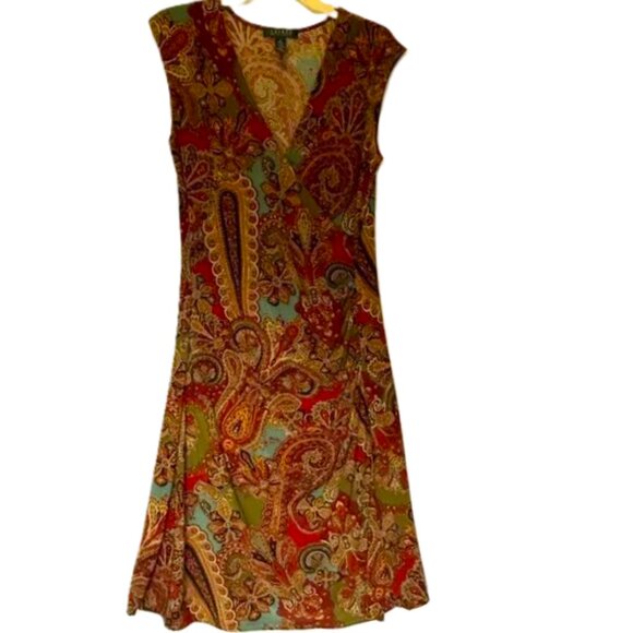 Lauren Ralph Lauren Paisley Multicolored Dress Plus Size 3X - Picture 1 of 9